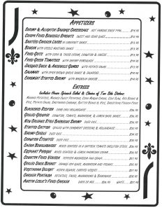 Menu page one